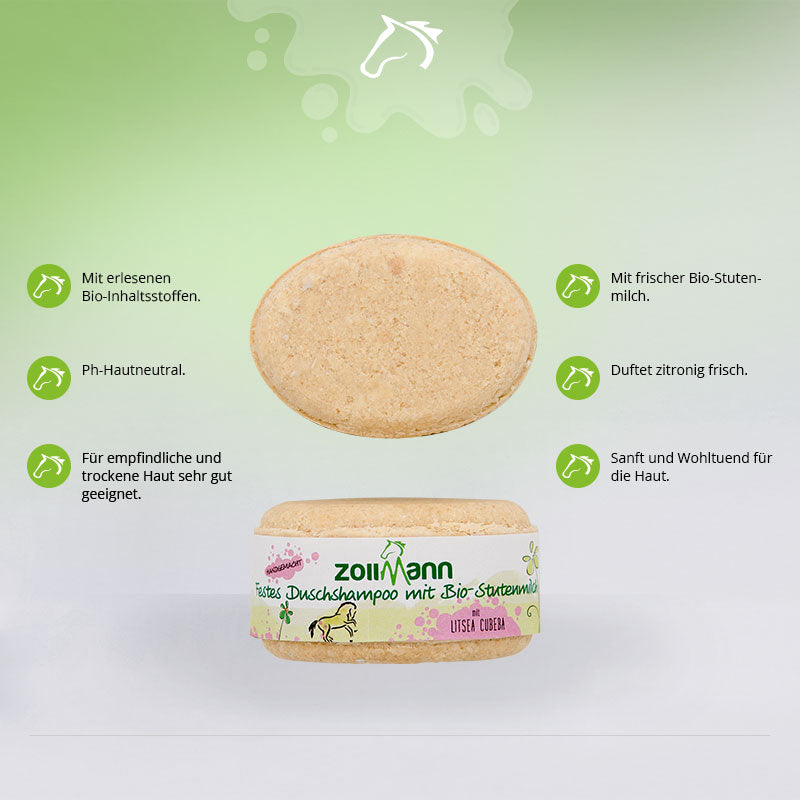 Winterangebot Festes Duschshampoo mit Stutenmilch Litsea Cubeba 3+1