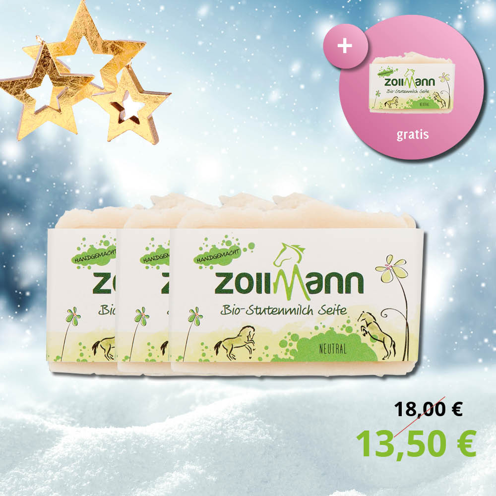 Winterangebot Bio-Stutenmilch Seife neutral 3+1